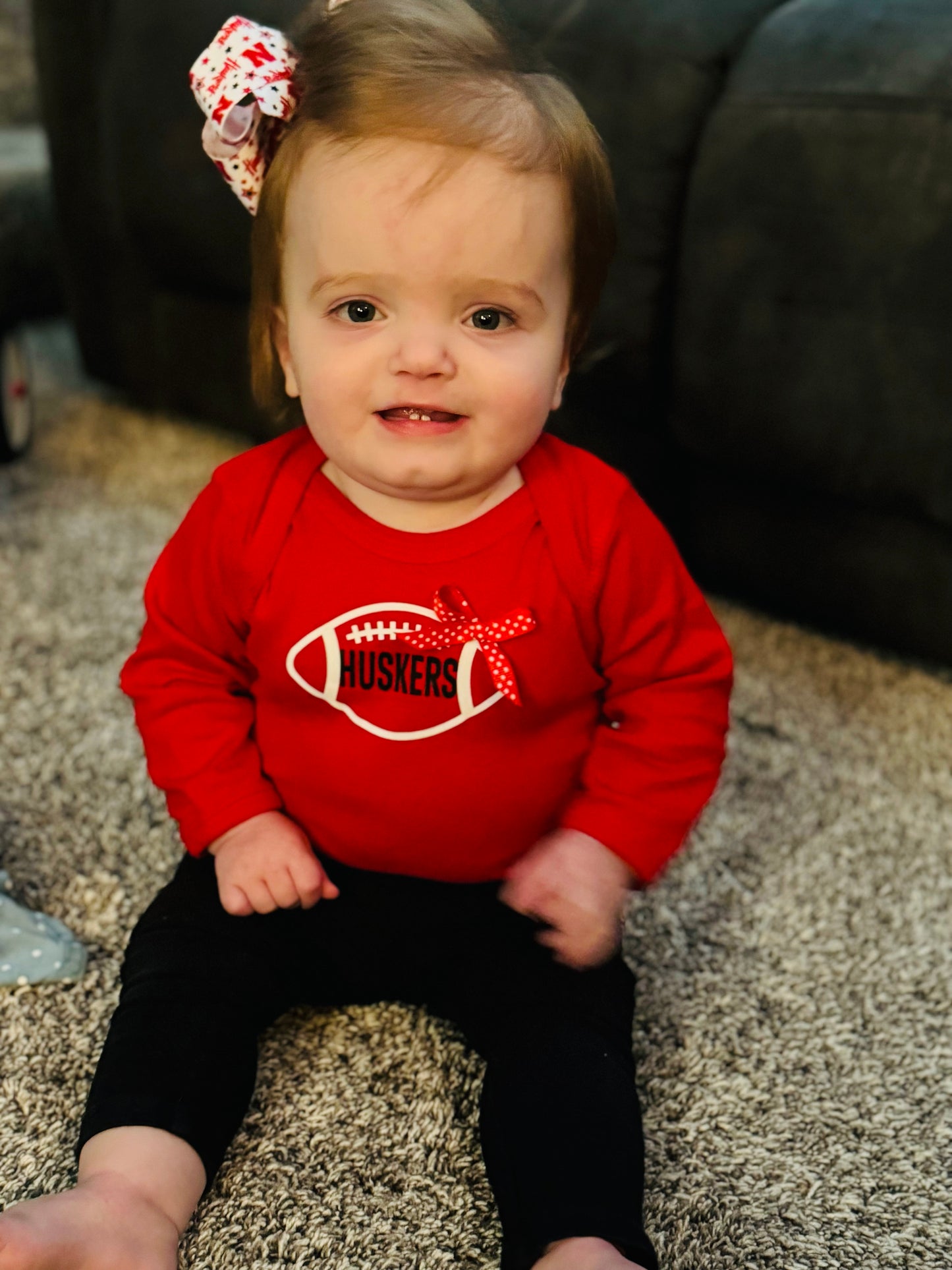 Nebraska Football Longsleeve Onesie
