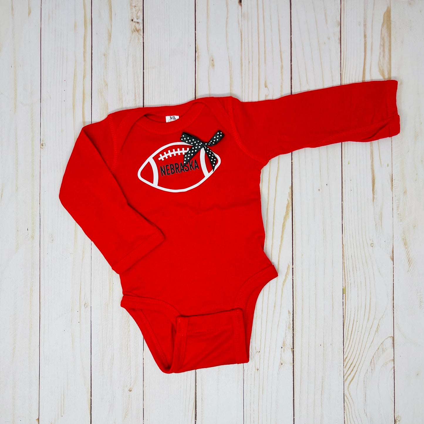 Nebraska Football Longsleeve Onesie