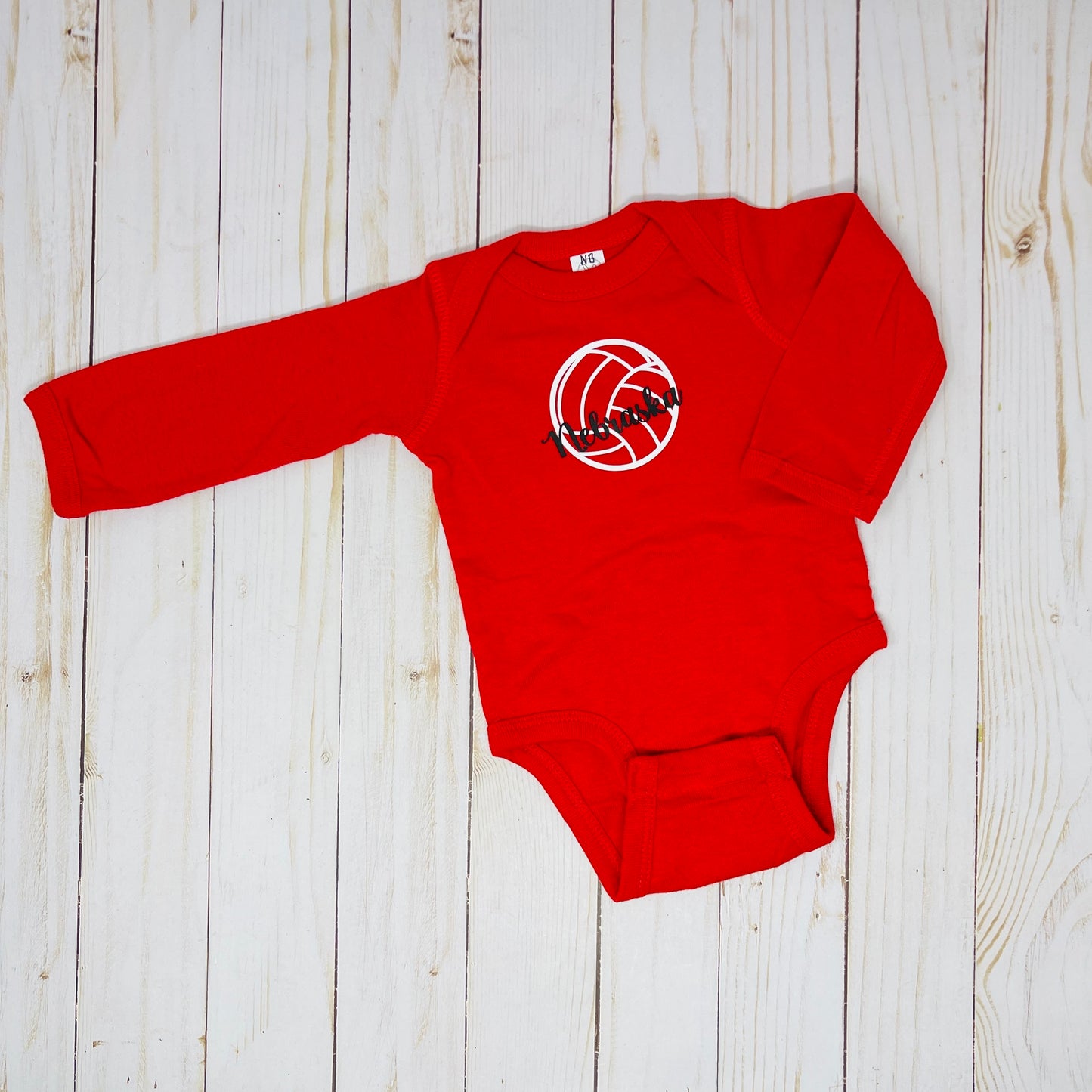 Nebraska Volleyball Longsleeve Onesie