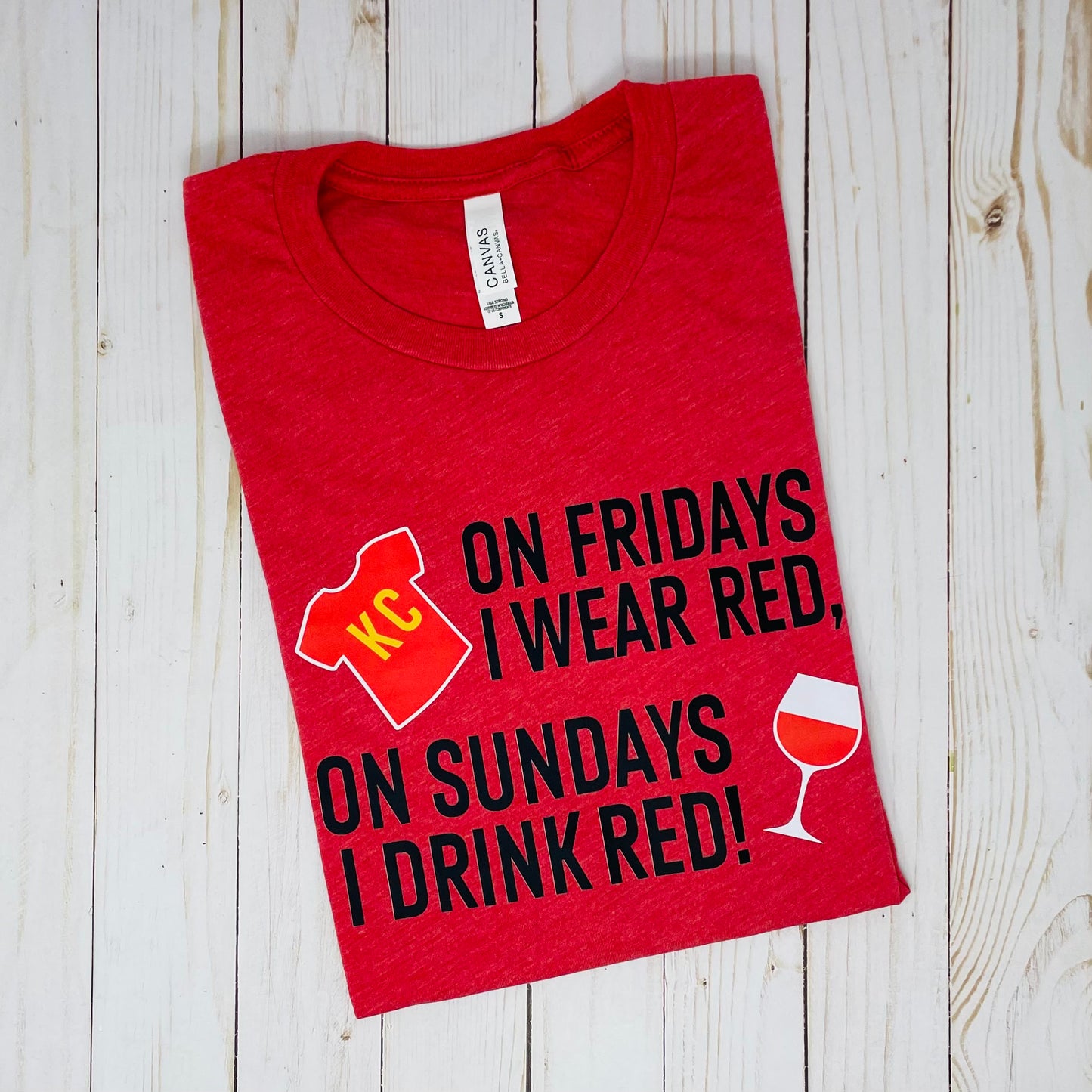 KC Football Wear Red Drink Red Tee