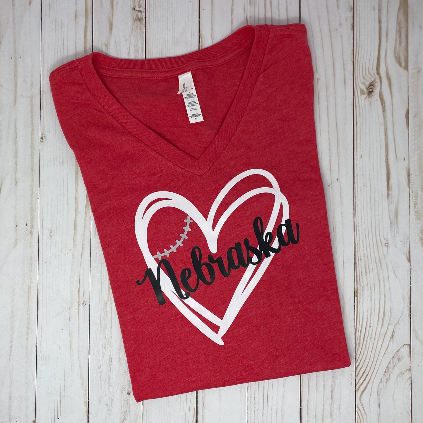 Nebraska Baseball Love V-Neck