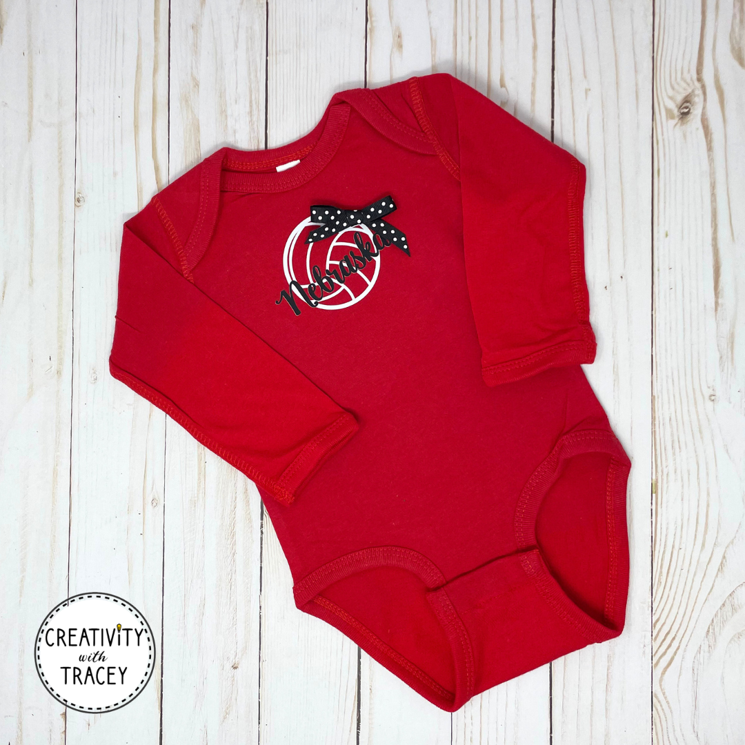 Nebraska Volleyball Longsleeve Onesie