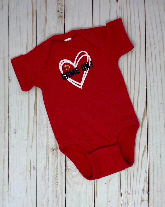 Nebraska Basketball Heart Onesie