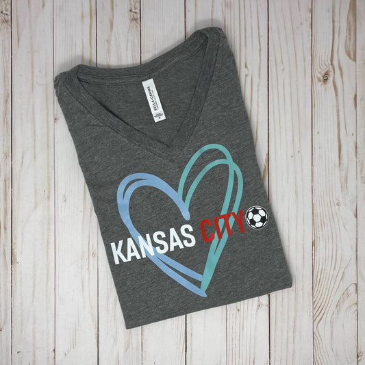 KCC & SKC Soccer Heart Women's V-Neck