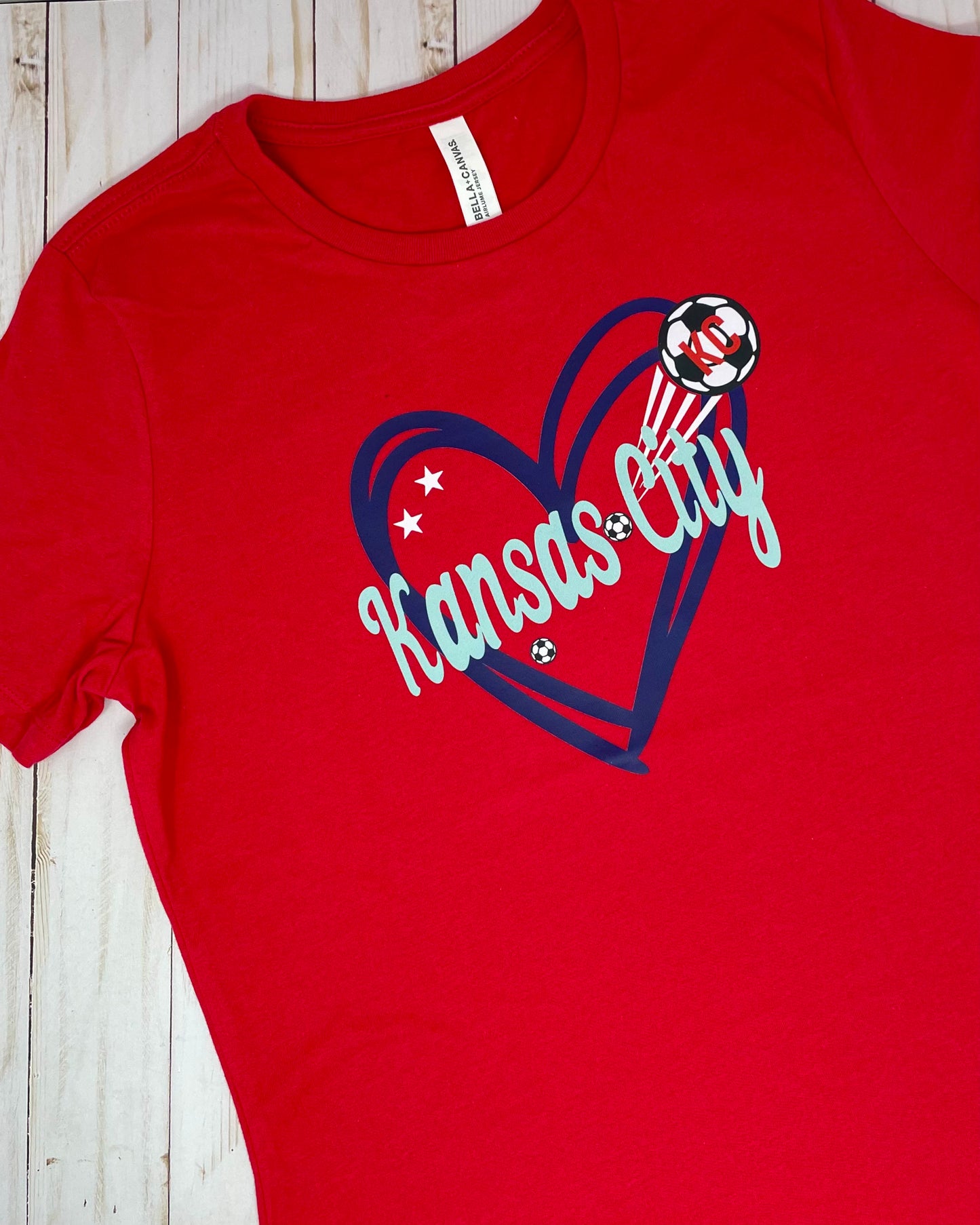 KCC Soccer Heart Women's Tee - Red
