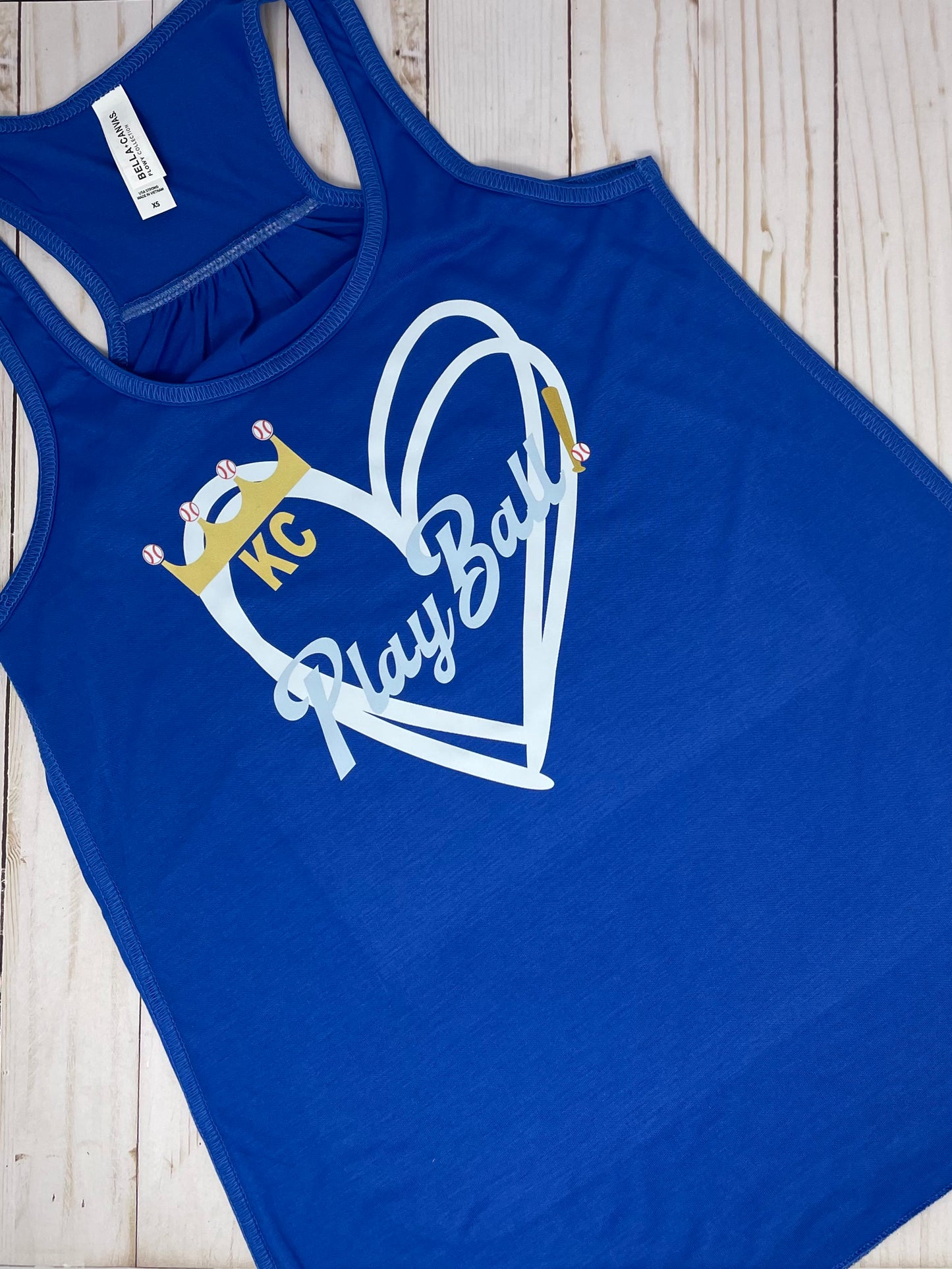 KC Play Ball Heart Women's Tank