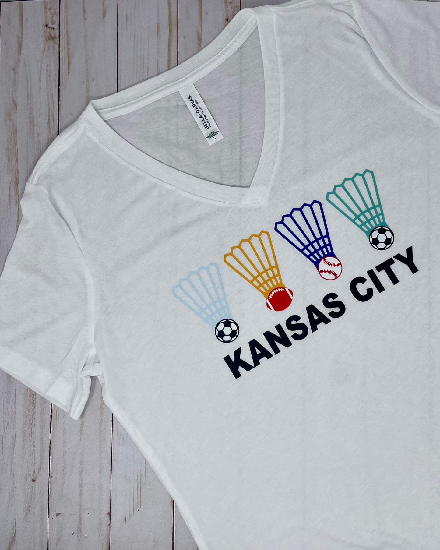 KC Sports Shuttlecocks V-Neck