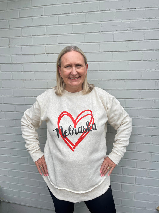 Nebraska Heart Sweatshirt