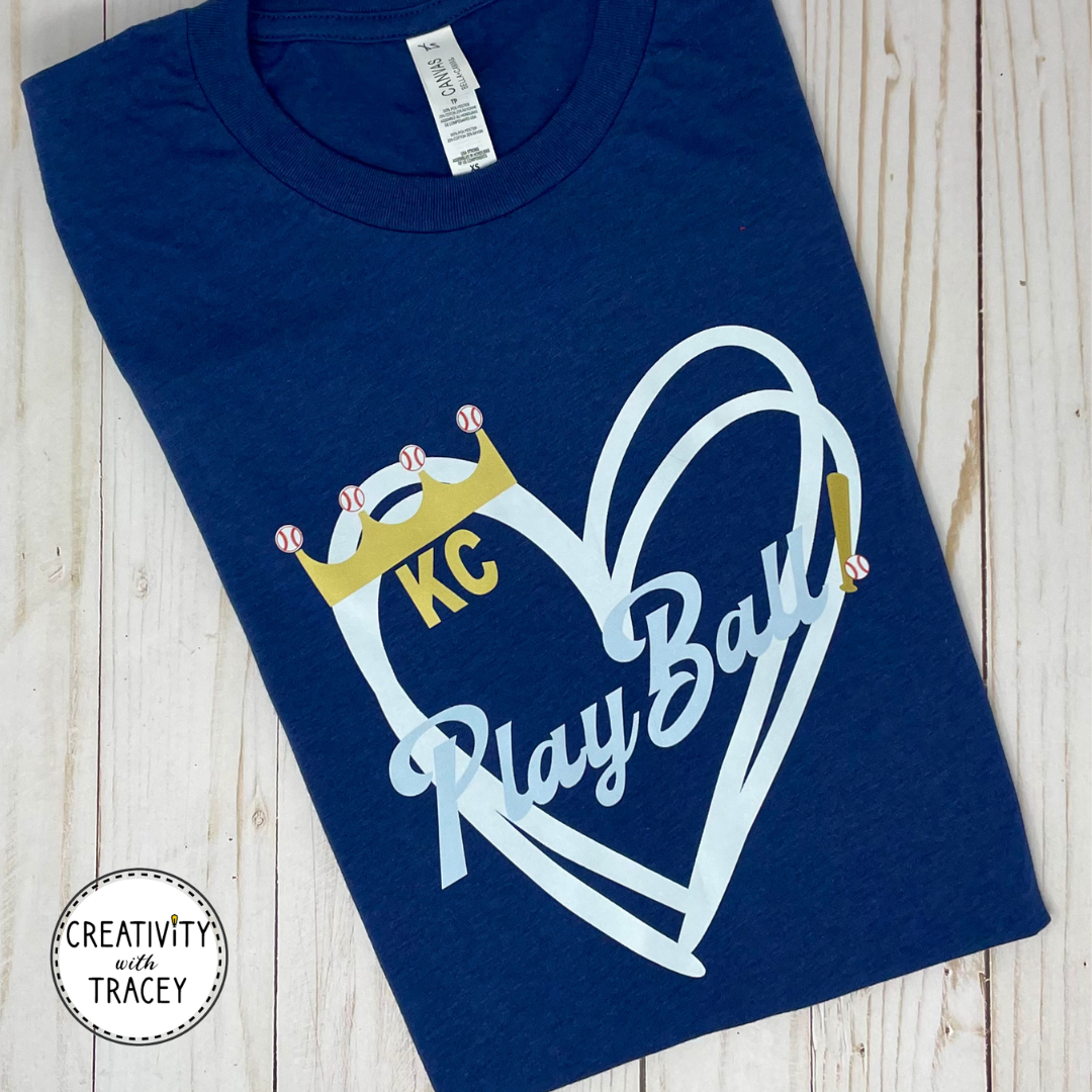 KC Play Ball Heart Crewneck