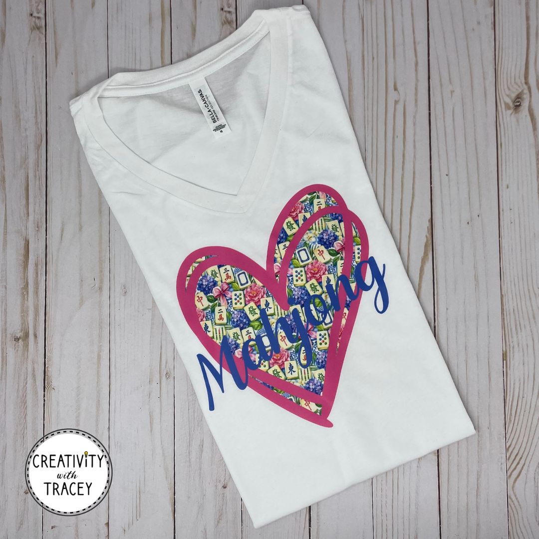 Mahjong Tile Hydrangea Heart
